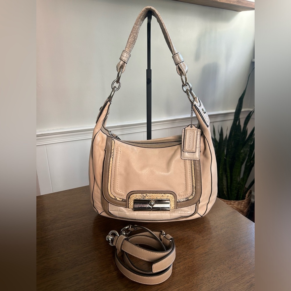 Coach Kristin Spectator Leather Python Hobo-Crossbody Bag